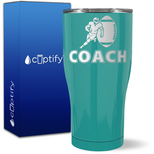 Football Coach Silhouette on 27oz Curve Tumbler