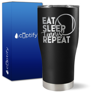 Eat Sleep Tennis Repeat on 27oz Curve Tumbler