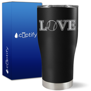 Baseball Love on 27oz Curve Tumbler