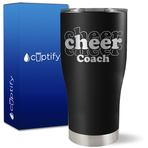 Cheer Coach Outlines on 27oz Curve Tumbler