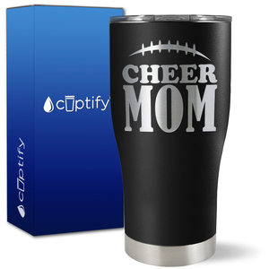 Cheer Mom Football Stitches on 27oz Curve Tumbler