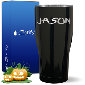 Personalized Scary Halloween Font on 27oz Curve Tumbler