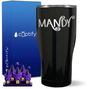 Personalized Curly Spooky Halloween Font on 27oz Curve Tumbler