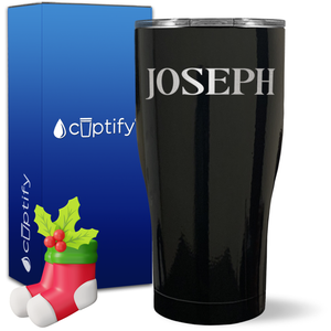 Personalized Merry Christmas Font on 27oz Curve Tumbler