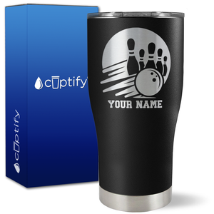 Custom Bowling and Pins on 27oz Curve Tumbler