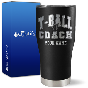 Personalized T-Ball Coach on 27oz Curve Tumbler