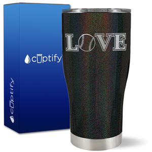 Baseball Love on 27oz Curve Tumbler