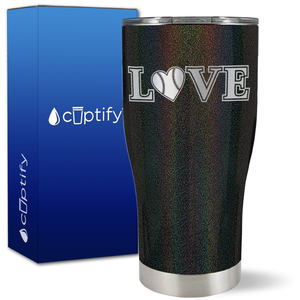 Baseball Love Heart on 27oz Curve Tumbler