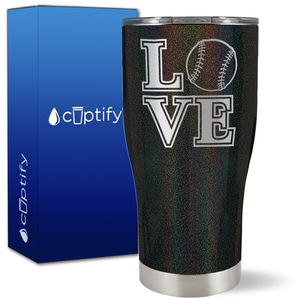Love Baseball on 27oz Curve Tumbler