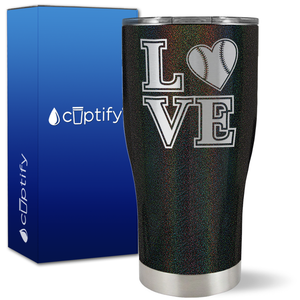 Baseball Heart Love on 27oz Curve Tumbler