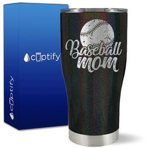 Baseball Mom Distressed on 27oz Curve Tumbler