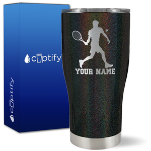Personalized Tennis Player Silhouette on 27oz Curve Tumbler