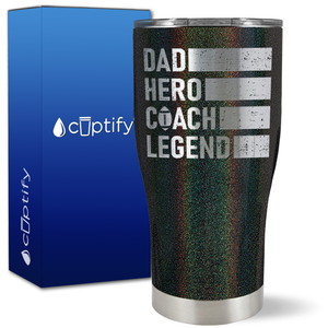 Dad, Hero, Coach, Legend on 27oz Curve Tumbler