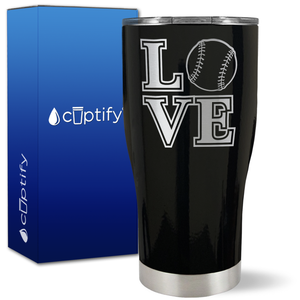 Love Baseball on 27oz Curve Tumbler