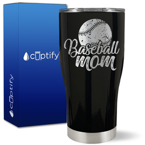 Baseball Mom Distressed on 27oz Curve Tumbler
