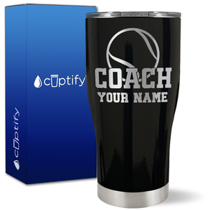 Personalized Coach Tennis Ball on 27oz Curve Tumbler
