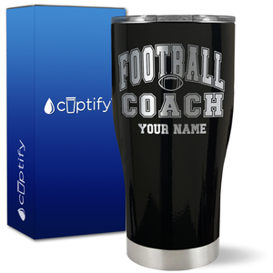 Personalized Coach Football on 27oz Curve Tumbler