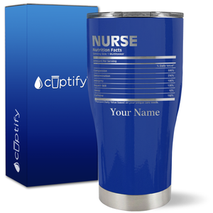 Personalized Nurse Nutrition Facts on 27oz Curve Tumbler