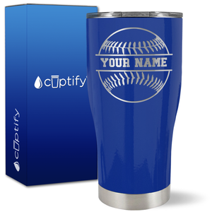 Personalized Baseball Name on 27oz Curve Tumbler