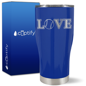 Baseball Love on 27oz Curve Tumbler