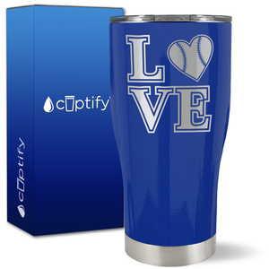 Baseball Heart Love on 27oz Curve Tumbler