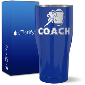 Football Coach Silhouette on 27oz Curve Tumbler