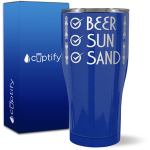 Beer Sun Sand on 27oz Curve Tumbler