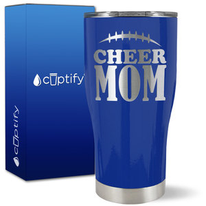 Cheer Mom Football Stitches on 27oz Curve Tumbler