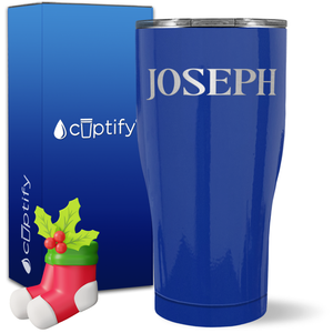 Personalized Merry Christmas Font on 27oz Curve Tumbler