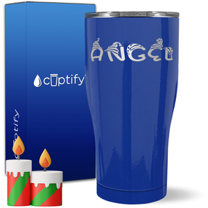 Personalized Elfen Christmas Font on 27oz Curve Tumbler