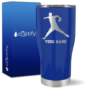 Personalized Baseball Pitcher Player on 27oz Curve Tumbler