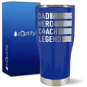 Dad, Hero, Coach, Legend on 27oz Curve Tumbler