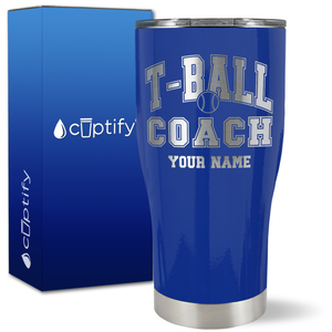 Personalized T-Ball Coach on 27oz Curve Tumbler