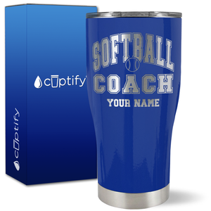 Personalized Softball Coach on 27oz Curve Tumbler