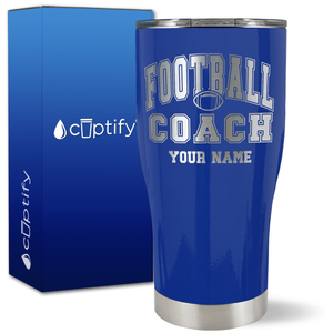 Personalized Coach Football on 27oz Curve Tumbler
