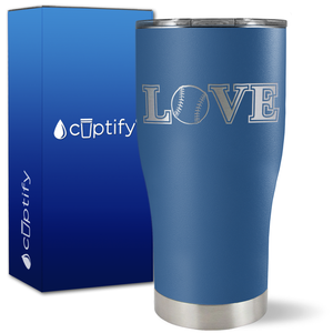 Baseball Love on 27oz Curve Tumbler