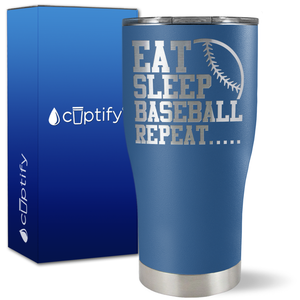 Eat Sleep Baseball Repeat on 27oz Curve Tumbler