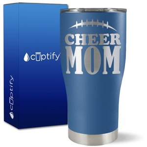 Cheer Mom Football Stitches on 27oz Curve Tumbler
