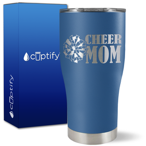 Cheer Mom with Pom Pom on 27oz Curve Tumbler