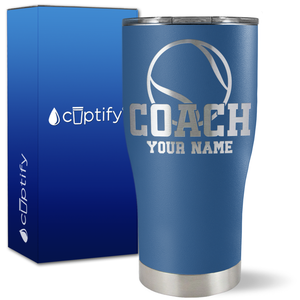 Personalized Coach Tennis Ball on 27oz Curve Tumbler