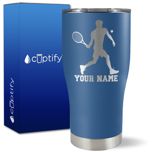 Personalized Tennis Player Silhouette on 27oz Curve Tumbler