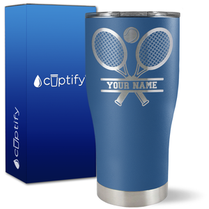 Personalized Tennis Rackets on 27oz Curve Tumbler