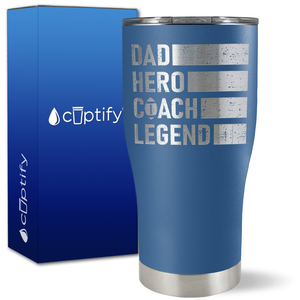 Dad, Hero, Coach, Legend on 27oz Curve Tumbler