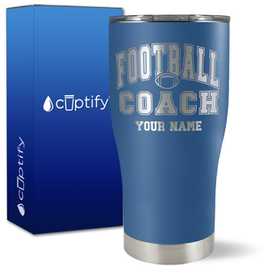 Personalized Coach Football on 27oz Curve Tumbler