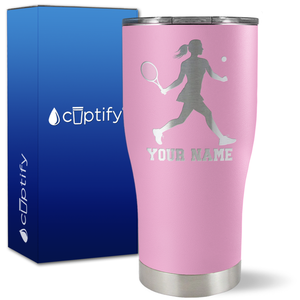 Personalized Tennis Player Female Silhouette on 27oz Curve Tumbler