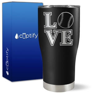 Love Baseball on 27oz Curve Tumbler