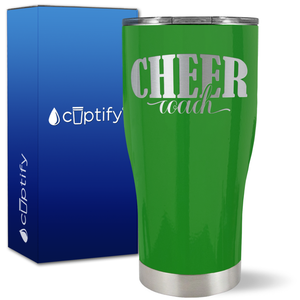Cheer Coach Script on 27oz Curve Tumbler