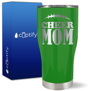 Cheer Mom Football Stitches on 27oz Curve Tumbler