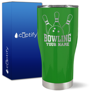 Personalized Bowling on 27oz Curve Tumbler
