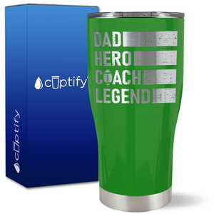 Dad, Hero, Coach, Legend on 27oz Curve Tumbler